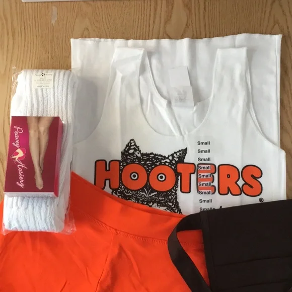 New Hooters Girl Uniform Tank Shorts Pouch Hose & Socks Size XS - Picture 2 of 8